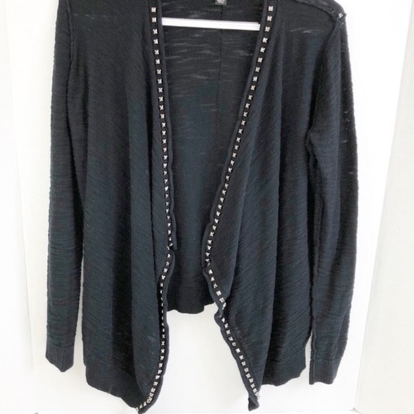 Studded waterfall cardigan black - Picture 2 of 8